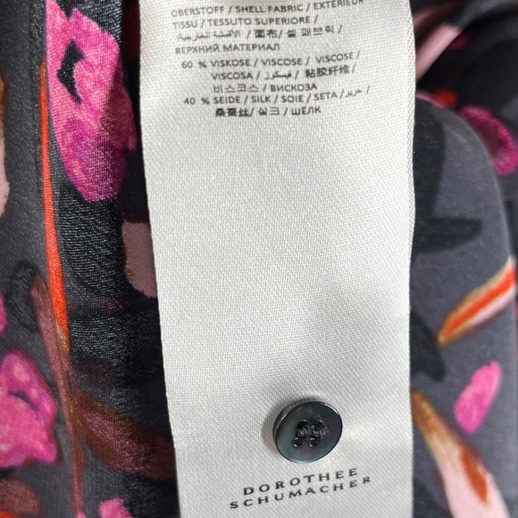 Dorothee Schumacher Floral SILK Blend Long Sleeve Button Down Shirt Top Blouse 6 - Picture 10 of 15